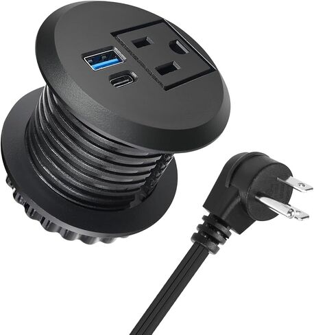 2 بوصة سطح المكتب Grommet مع 20W USB-C ، منفذ مكتب سريع الشحن المريح للمؤتمرات كونترتوب خزانة الأثاث ، سلك التمديد 6.5 قدم ، 45 درجة قابس مسطح ، ETL المدرجة in Kuwait