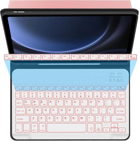 حالة لوحة المفاتيح لـ Samsung Galaxy Tab S10 Fe/ S9 Fe 5G 10g 10g/ Tab S9 11 بوصة ، 7 بوصة ، لوحة مفاتيح بلوتوث لاسلكية قابلة للفصل ، غطاء ذكي قلم نحيف مع حامل القلم ، نوم الاستيقاظ التلقائي ، الأسود in Kuwait