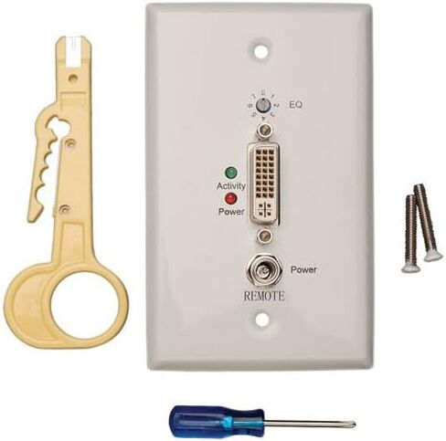 Tripp Lite DVI over Cat5 / Cat6 Extender, Extended Range Wallplate Video Receiver 1920x1080 at 60Hz(B140-1A0-WP) in Saudi Arabia