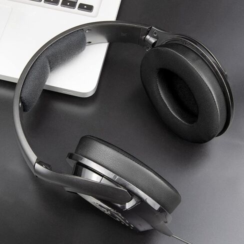 SOULWIT Earpads Replacement for Sennheiser HD201/HD201S/HD206/HD200 Pro/HD180/HD418/HD419/HD421/HD428/HD429/HD438/HD439/HD448/HD449/HD451/HD461/HD471 Headphones, Ear Pad Cushions with Ice Silk Fabric in Saudi Arabia