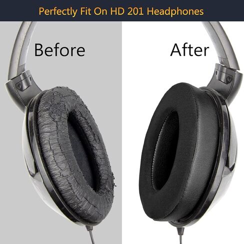 SOULWIT Earpads Replacement for Sennheiser HD201/HD201S/HD206/HD200 Pro/HD180/HD418/HD419/HD421/HD428/HD429/HD438/HD439/HD448/HD449/HD451/HD461/HD471 Headphones, Ear Pad Cushions with Ice Silk Fabric in Saudi Arabia