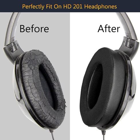 SOULWIT Earpads Replacement for Sennheiser HD201/HD201S/HD206/HD200 Pro/HD180/HD418/HD419/HD421/HD428/HD429/HD438/HD439/HD448/HD449/HD451/HD461/HD471 Headphones, Ear Pad Cushions with Ice Silk Fabric in Saudi Arabia