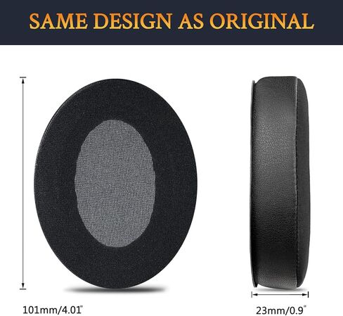SOULWIT Earpads Replacement for Sennheiser HD201/HD201S/HD206/HD200 Pro/HD180/HD418/HD419/HD421/HD428/HD429/HD438/HD439/HD448/HD449/HD451/HD461/HD471 Headphones, Ear Pad Cushions with Ice Silk Fabric in Saudi Arabia