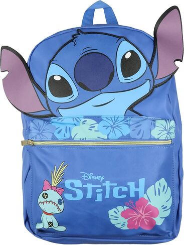 Disney Lilo and Stitch Backpack 3D Ears Tropical Accents 16" Faux Leather Bag in Saudi Arabia