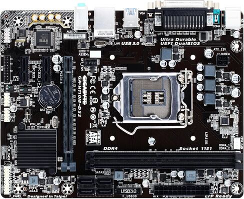 اللوحة الأم تناسب Gigabyte GA-H110M-DS2 لـ 6/7 Gen Intel LGA 1151 مع درع اللوحة الخلفية I/O-تعبئة صناعية ， العبوة غير الأصلية in Saudi Arabia