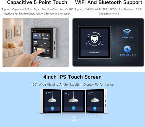 ESP32-S3 Smart 86 Box Box Board ، Onboard 4inch 480 × 480 بكسل شاشة لمس ، يدعم 2.4 جيجا هرتز Wi-Fi و Bluetooth Ble 5 ، يمكّن IoT Smart Living & Industrial Industrial in Kuwait