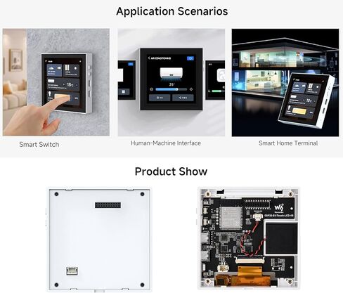 ESP32-S3 Smart 86 Box Box Board ، Onboard 4inch 480 × 480 بكسل شاشة لمس ، يدعم 2.4 جيجا هرتز Wi-Fi و Bluetooth Ble 5 ، يمكّن IoT Smart Living & Industrial Industrial in Kuwait