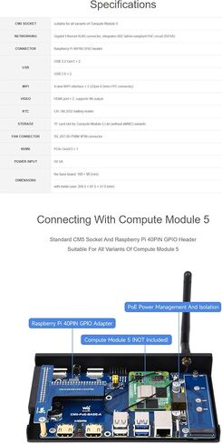 حساب الوحدة 5 منصة تطوير لوحة IO ولوحة قاعدة مرجعية للتوت PI CM5 in Kuwait