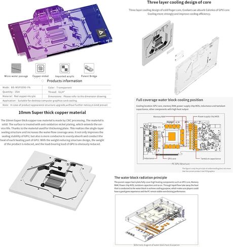 BARROW COPPER GPU BOADING COLLING GPU Waterblock لـ ASUS RTX5090 RTX5090TI RTX5080 RTX5080TI RTX5070 RTX5070TI RTX5060 RTX5060TI (لـ ASUS ROG ASTX 5090 D O32G GLAMING) in Saudi Arabia