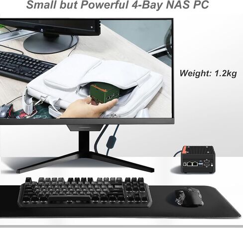 Stonestorm 4-bay NAS Mini PC Dual 2.5GBE I226-V LAN ، 12th Gen. N100 مع DDR5 MAX 48GB ، 4 M.2 NVME 2280 ، عرض مزدوج 4K ، 2 USB3.2 10GBPs لجهاز الكمبيوتر/الجدار الدقيق (Barbone) in Kuwait