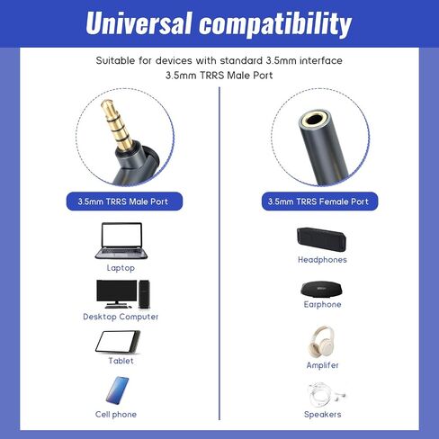 2 Pack Right Angle 3.5mm Audio Adapter 90 Degree Male to Female Audio Adapter Stereo Jack Plug Connector for Headsets, Tablets, MP3 Players, Speakers in Saudi Arabia