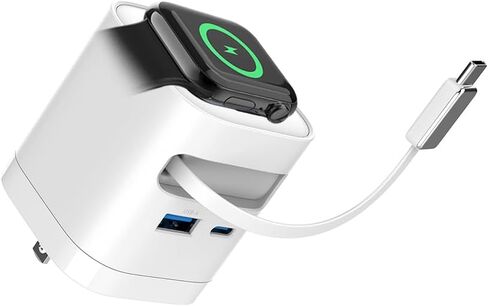 65W Retractable USB C Apple Charging Block with Built-in Apple Watch Charger,Foldable PD Fast Charger Block for iPhone 17 16 Pro Max,MacBook Pro/Air,iPad,iWatch Ultra/SE/10/9/8/7/6/5(Black) in Saudi Arabia