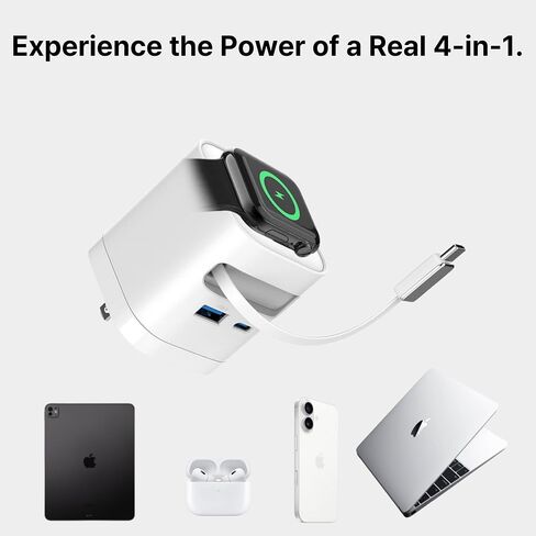 65W Retractable USB C Apple Charging Block with Built-in Apple Watch Charger,Foldable PD Fast Charger Block for iPhone 17 16 Pro Max,MacBook Pro/Air,iPad,iWatch Ultra/SE/10/9/8/7/6/5(Black) in Saudi Arabia