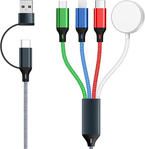 شاحن أساسيات السفر لشاحن Apple Watch - USB C لـ iPhone 16 Pro Max ، شحن كابل لشاحن iPhone 14 Pro Max - كبل Micro USB للكاميرا ، Kindle Paperwhite 7th in Kuwait