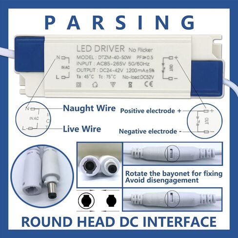 LED DRIVER 40-50W 1200MA AC 110V 220V to 24V 36V 42V LIGHT LIGHT CEILLIGH in Saudi Arabia