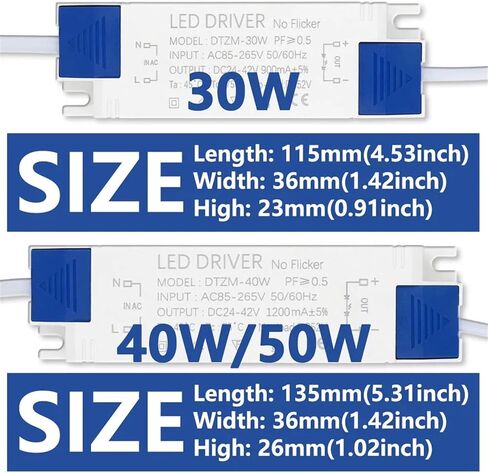 محول مزود الطاقة LED 10W 20W 30W 40W 50W LIGHTING DC24-42V AC85-265V PANE LIGHTS لـ LEDS DRIVER NO FLUCKER (30W DC24-42V 900MA) in Saudi Arabia