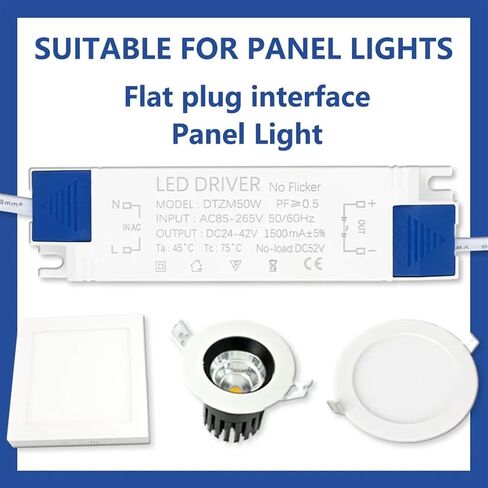 محول مزود الطاقة LED 10W 20W 30W 40W 50W LIGHTING DC24-42V AC85-265V PANE LIGHTS لـ LEDS DRIVER NO FLUCKER (30W DC24-42V 900MA) in Saudi Arabia