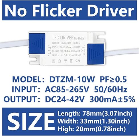 محول مزود الطاقة LED 10W 20W 30W 40W 50W LIGHTING DC24-42V AC85-265V PANE LIGHTS لـ LEDS DRIVER NO FLUCKER (30W DC24-42V 900MA) in Saudi Arabia
