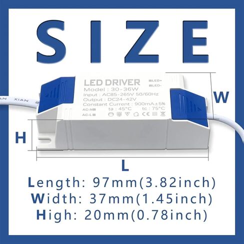 30W-36W LED Panel Lamp Power Supply Unit Lighting AC85-265V Output 600mA DC24-42V External LED Driver Connector(900mA DC24-42V) in Saudi Arabia