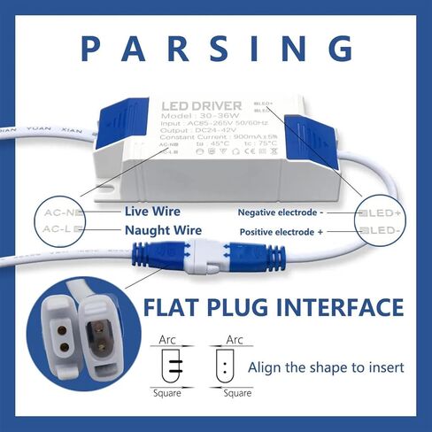 30W-36W LED Panel Lamp Power Supply Unit Lighting AC85-265V Output 600mA DC24-42V External LED Driver Connector(900mA DC24-42V) in Saudi Arabia