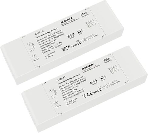 LED Triac Dimming Driver 75W AC 230V 220V to 12V 24V Constant Voltage PWM Digital Dimmable Triac LED Driver 12V 24V for Light(TE-75-12) in Saudi Arabia