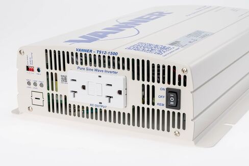 Vanner TS12-1500 عاكس طاقة موجة الجيب النقي-إدخال 12V DC ، 1500W مستمر / 2250 واط الناتج-تقنية truwave ، 90-93 ٪-الإسكان المعدني الوعرة جميع المعادن in Kuwait