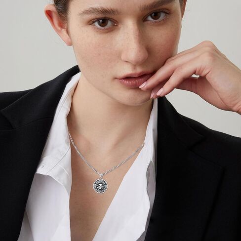 قلادة جمجمة للرجال من الفضة الإسترليني عيار 925 قلادة جمجمة على شكل جمجمة هدايا مجوهرات قوطية لذكرى عيد الميلاد in Kuwait