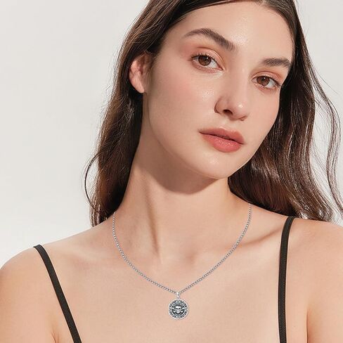 قلادة جمجمة للرجال من الفضة الإسترليني عيار 925 قلادة جمجمة على شكل جمجمة هدايا مجوهرات قوطية لذكرى عيد الميلاد in Kuwait