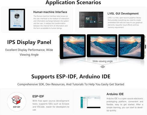 ESP32-S3 2.8inch لوحة تطوير عرض السعة ، ESP32 مع دقة 28 بوصة IPS لمس 480 × 640 ، معالج 32 بت LX7 ثنائي النواة ، SPI + RGB واجهة ، يدعم WiFi & Bluetooth in Kuwait