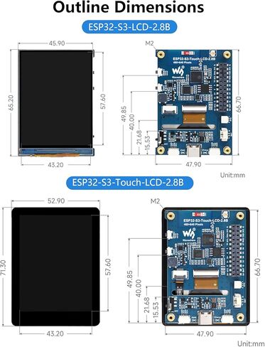 ESP32-S3 2.8inch لوحة تطوير عرض السعة ، ESP32 مع دقة 28 بوصة IPS لمس 480 × 640 ، معالج 32 بت LX7 ثنائي النواة ، SPI + RGB واجهة ، يدعم WiFi & Bluetooth in Kuwait
