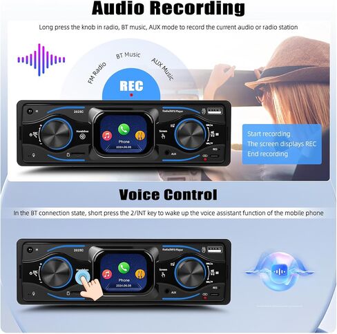جهاز صوت واحد للسيارة Marine Sstereo Marine Radio Multimedia Adio Multio Multio مع شاشة LCD الرقمية FM Car Radio USB/Type-C/SD/Aux-in MP3 جودة الصوت بدون خسارة in Kuwait