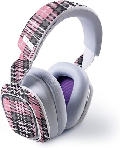 MightySkins Skin Compatible with Astro A30 Wireless Gaming Headset - Pink Plaid | Protective, Durable, and Unique Vinyl Decal wrap Cover | Easy to Apply, Remove, and Change Styles | Made in The USA in Saudi Arabia