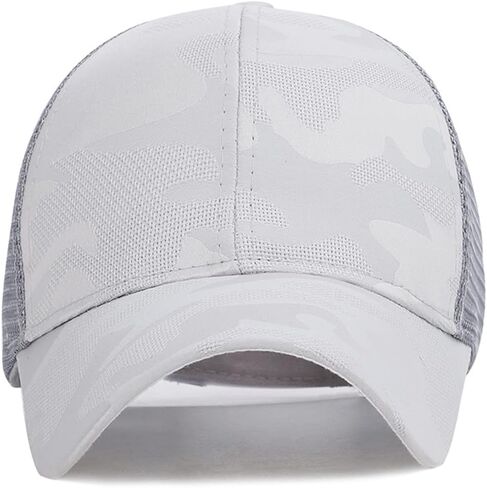 قبعة بيسبول شبكية للنساء عالي كعكة ذيل حصان قبعة مموهة قبعة الشاحنة القبع in Kuwait