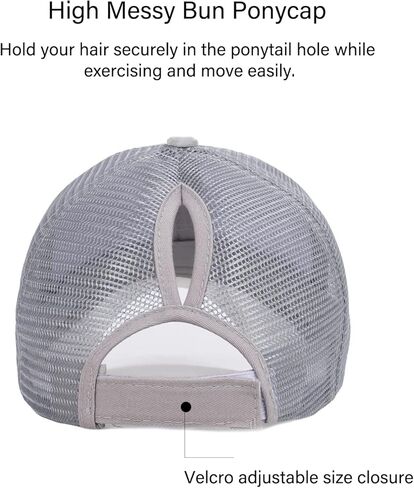 قبعة بيسبول شبكية للنساء عالي كعكة ذيل حصان قبعة مموهة قبعة الشاحنة القبع in Kuwait