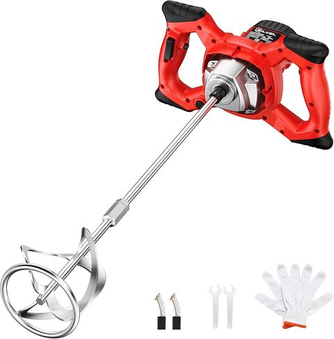 SILVEL Cement Mixer, 2300W Handheld Electric Concrete Mixer, Portable Mortar Mixer with 6 Adjustable Speed, 110V Mud Mixer for Mixing Mud, Cement, Mortar, Paint, Fodder in Kuwait