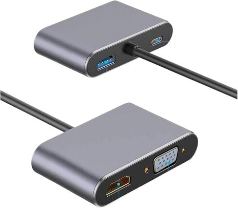 4K TY> PE C إلى HDMI USB 3.0 PD ADAPTER MULTION ADAPTER HDMI متوافق مع (أسود 3 في 1) in Saudi Arabia
