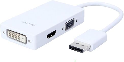 DisplayPort DP إلى HDMI DVI أنثى إلى الذكور 3-في 1 DP محول Displatport محول DP لعرض جهاز عرض الكمبيوتر (3 في 1 أبيض) in Saudi Arabia