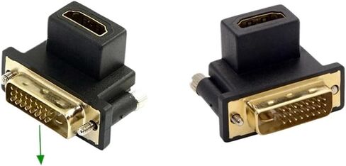 90 درجة زاوية الذكور DVI إلى محول أنثى متوافق مع HDMI ، يستخدم للكمبيوتر ، HDTV. جهاز التلفزيون الصناعي وبطاقة الرسومات (أسفل) in Saudi Arabia