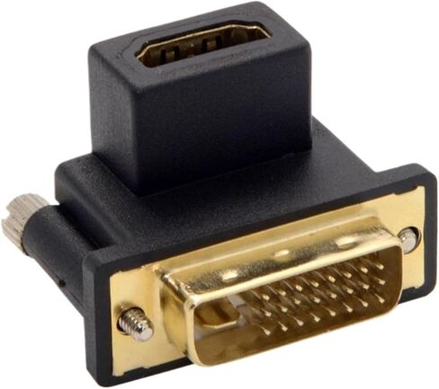90 درجة زاوية الذكور DVI إلى محول أنثى متوافق مع HDMI ، يستخدم للكمبيوتر ، HDTV. جهاز التلفزيون الصناعي وبطاقة الرسومات (أسفل) in Saudi Arabia