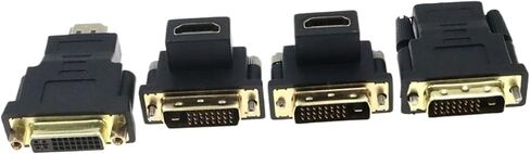 90 درجة زاوية الذكور DVI إلى محول أنثى متوافق مع HDMI ، يستخدم للكمبيوتر ، HDTV. جهاز التلفزيون الصناعي وبطاقة الرسومات (أسفل) in Saudi Arabia