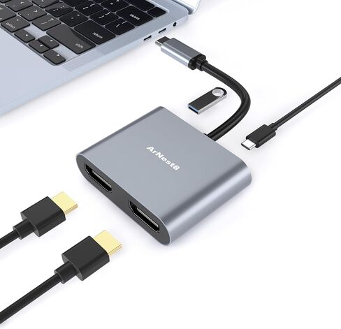 يدعم USB-C إلى HDMI المزدوج شاشات مزدوجة في الوضع الموسع ، ومحطة الإرساء 4K 60Hz ، و Type-C Hub مع شحن PD 100W ، ومنفذ USB-A ، متوافق مع Windows و MacOS in Kuwait
