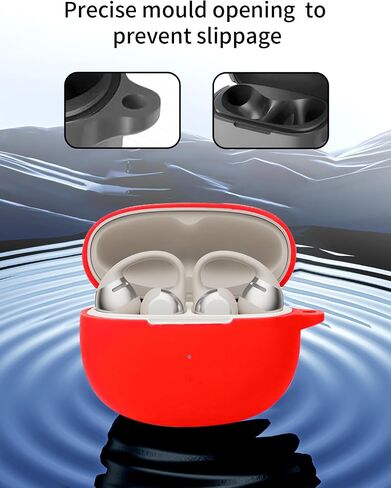 Case for Shokz OpenDots ONE True Wireless Noise Cancelling Earphones,Premium Silicone Shockproof, Accessible Charging Port,Front LED Visible, with Lanyard, Black in Saudi Arabia