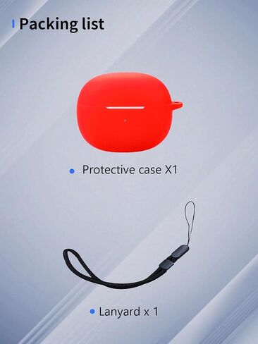 Case for Shokz OpenDots ONE True Wireless Noise Cancelling Earphones,Premium Silicone Shockproof, Accessible Charging Port,Front LED Visible, with Lanyard, Black in Saudi Arabia
