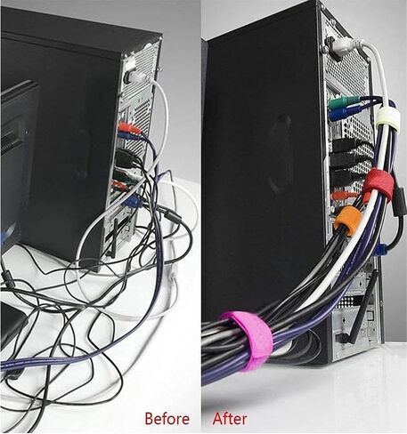 80pcs Cable Ties Reusable Fastening Cable Ties Double Hook Tie Organiser Tie Wire Fasteners 5"/6"/8"/11"(White+Black) in Saudi Arabia