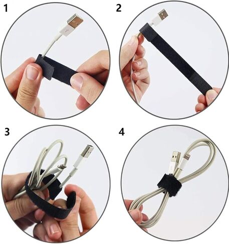 80pcs Cable Ties Reusable Fastening Cable Ties Double Hook Tie Organiser Tie Wire Fasteners 5"/6"/8"/11"(White+Black) in Saudi Arabia