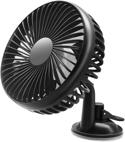 Mikikit Rotation Car Suction Cup Fan USB Charging Electric Cooling Fan for Vehicles Portable Low Noise Abs Material in Saudi Arabia