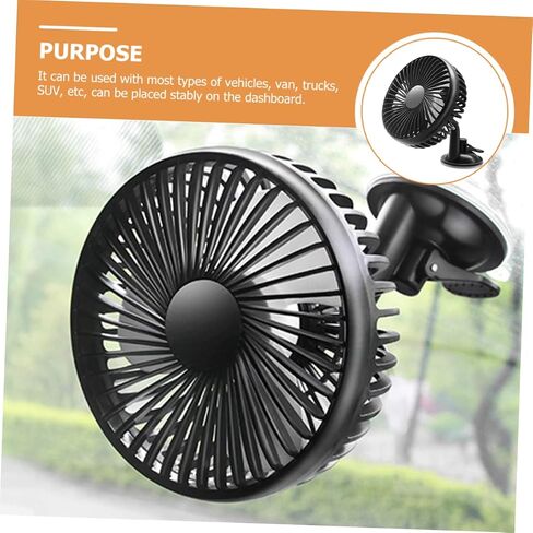 Mikikit Rotation Car Suction Cup Fan USB Charging Electric Cooling Fan for Vehicles Portable Low Noise Abs Material in Saudi Arabia