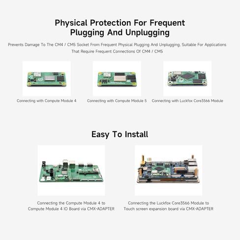 Waveshare CM4/CM5 Adapter Board, Comaptible with Raspberry Pi Compute Module Series, Interface Protection, Provides Physical Protection for Frequent Plugging and Unplugging of Socket in Saudi Arabia