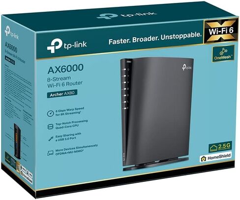 TP-Link Archer AX80 AX6000 8-Tream Wi-Fi 6 Router مع منفذ 2.5 جرام in Kuwait