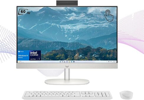 HP 27 Ultra 7 Touchscreen Business Business All-in-One ، 27 "FHD Touchcreen ، Intel Core Ultra 7 155U (Beats Intel I7-1355U) ، 32GB DDR5 RAM ، 2TB SSD ، Wireless KB & Mouse ، Wi-Fi 6 ، Windows 11 Pro in Kuwait